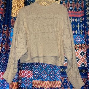 Cropped cream sweater